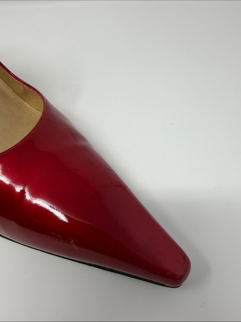 Stuart Weitzman Red Patent Pointed-Toe Pumps - Picture 7 of 10